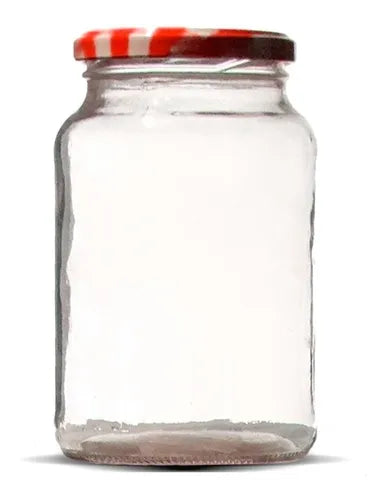 15 Potes Conserva 600ml De Vidro Com Tampa Metálica E Lacres Cor Vermelho Xadrez