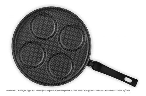 Kit Frigideira 4 Ovos Antiaderente Alumínio Multiflon Gourmet com Espátula