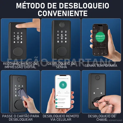 Fechadura Digital Eletrônica Biométrica Senha Tag App Wifi