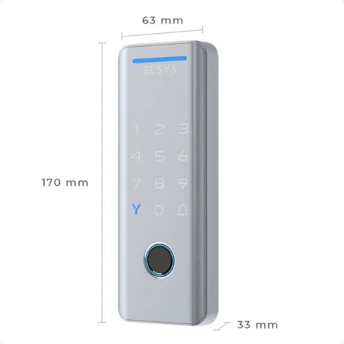 Fechadura Digital Elsys Prata Esf-ds4100v Senha E Tag Tecno