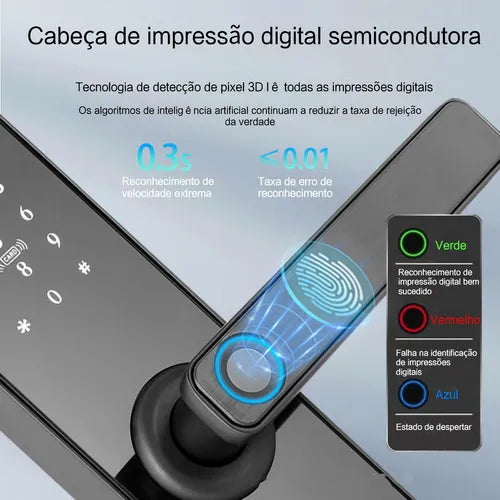 Fechadura Eletrônica Digital Inteligente Biométrica Senha