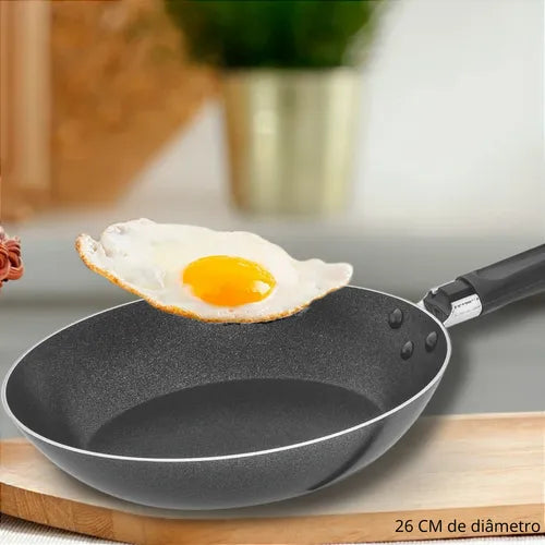 Frigideira Francesa Antiaderente 26cm Aluminio Fort-lar Cor Preto
