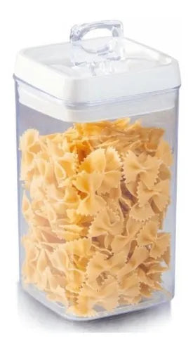 Pote Hermético Quadrado Acrílico Grande 2,3 Lts Bem Vedado Cor Transparente