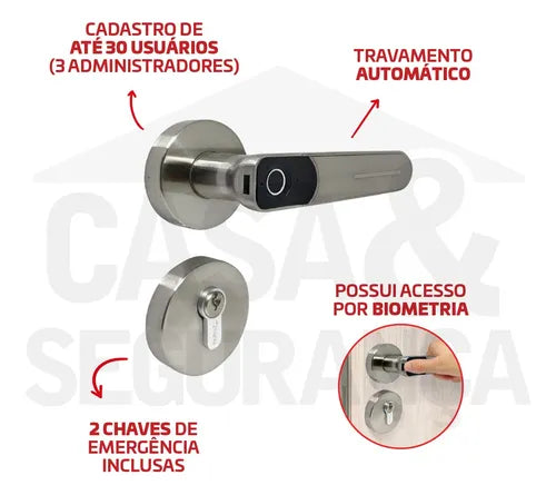 Fechadura Prata Eletrônica Digital De Embutir Sl135 Papaiz