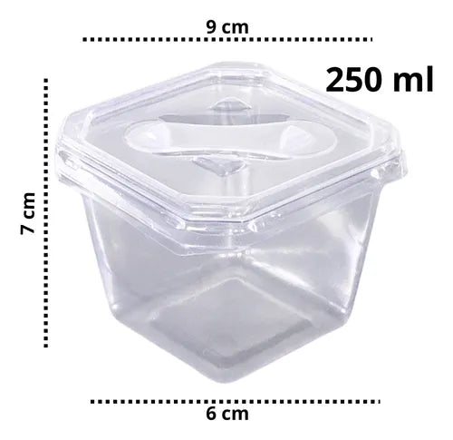 Embalagem Para Bolo De Pote Quadrado Sobremesa 250ml C/100un