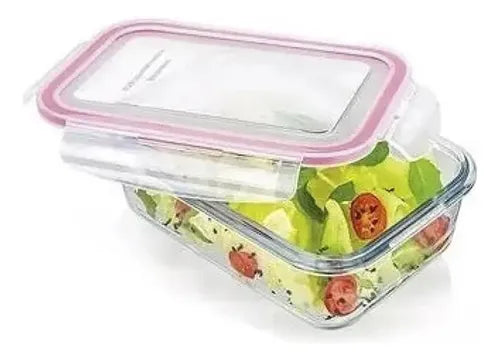 Pote Vidro Hermética Marmita Grande Tampa Silicone 1040ml Cor Branco