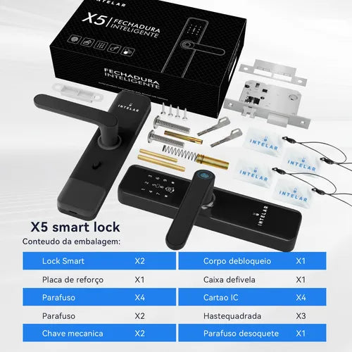 Fechadura Eletronica Digital Com Biometria Senha Intelar