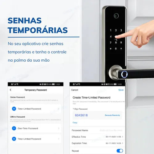 Fechadura Inteligente Com Camera Wi-fi Biometria Senha