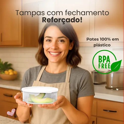 Kit Potes Alimentos Mantimentos Jogo Conjunto Plastico 11 Un
