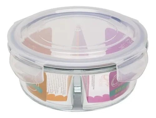 Conjunto De 2 Potes Herméticos De Vidro Com Divisórias Transparente Oxford 77863