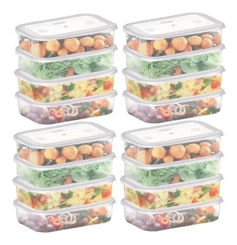 Pote Descartável C/ Lacre 500ml Freezer Marmita - 10 Un. Cor Transparente