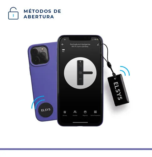 Fechadura Digital De Embutir Esf-de51001 Sax Prata Cor Preta