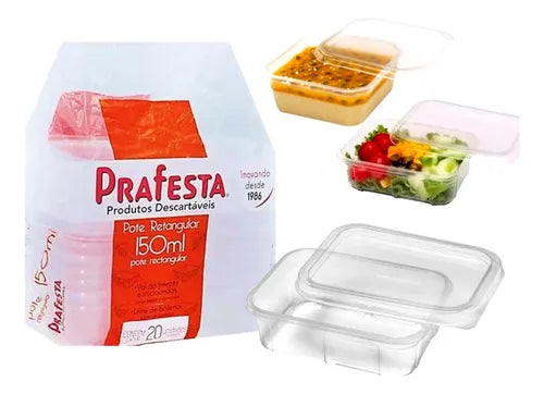 Kit 100 Pote Descartável 150ml Freezer Microondas Marmita