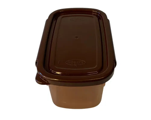 Pote Feijão Retangular Com Travas Laterais Marrom 850ml