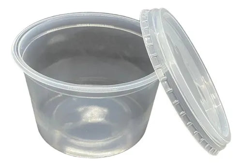 Pote Descartável Redondo 1000ml Freezer Microondas 25 unidades Cor Transparente