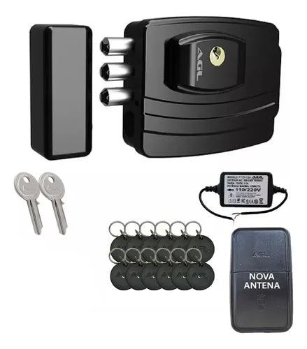 Fechadura Eletronica Agl Ultra Card Preta + 10 Tag Extras