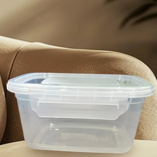 Kit 3 Potes Plástico Vários Tamanhos Com Tampa Transparente