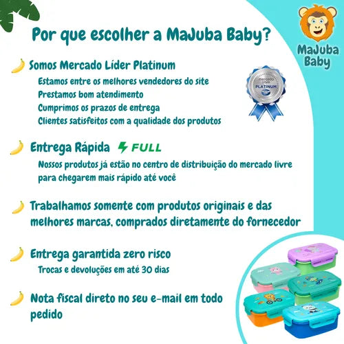 Lancheira Pote Marmita Inox Bentô Box Buba Zoo 600ml
