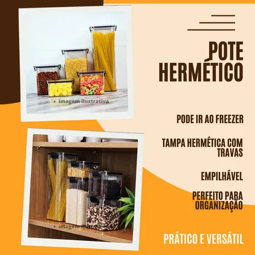 Kit Cozinha 10 Potes Herméticos Mantimentos Organizador