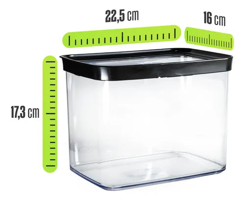 Pote Hermético 4L Acrílico Empilhavel Organizador BPA Free Transparente
