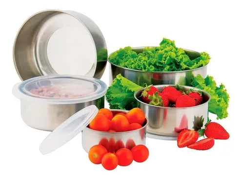 Conjunto de Potes de inox kit 5 Top Chef
