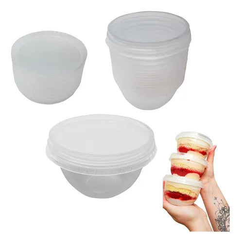 Kit 60 Pote Bowl Descartável 250ml P Freezer E Microondas