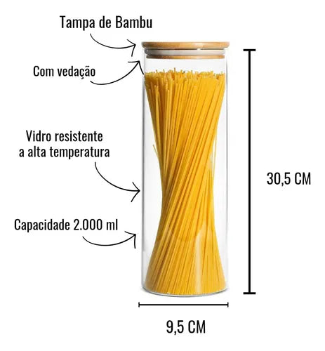 Conjunto Potes Herméticos Vidro Borossilicato 2 Unidades