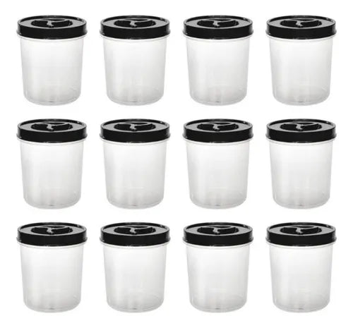 Kit Pote Vasilha Alimento Tampa De Rosca 1 Litro Kit 12 Pçs
