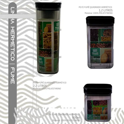 Conjunto 3 Pote Hermetico 2,2l, 1,2l E 800ml Para Mantimento