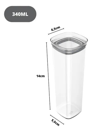 Conjunto 6 Potes Herméticos Block Mini Temperos Especiarias Cor Transparente