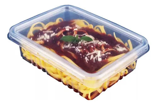 100 Und Pote Marmita Retangular 400ml Freezer Microondas 303