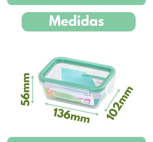 Pote Hermético com Travas Sanremo SR1763/33 para Micro-onda Freezer 330ml Cor Verde intenso