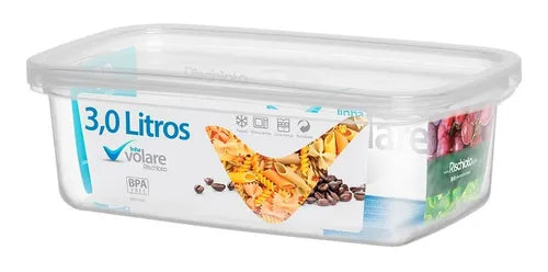 Rischioto Linha Volare Pote Transparente Com Tampa Volare 3l Medidas Presídio