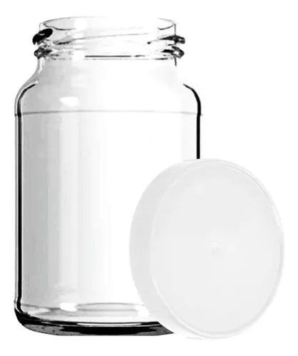 10 Potes Vidro 600 Ml Palmito Tampa Plástica Doce Conserva