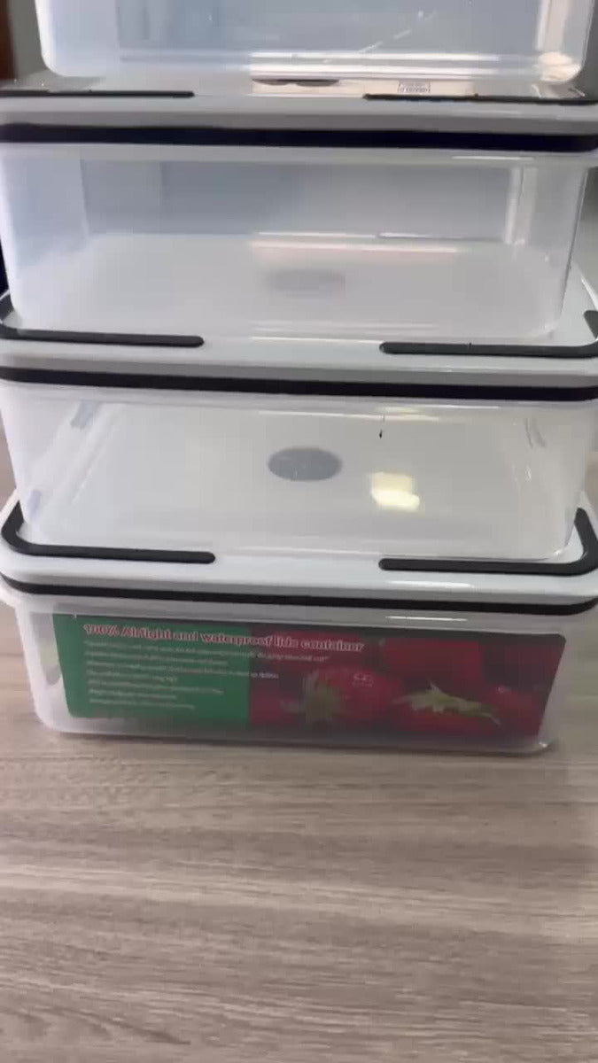Kit 5 Potes Herméticos Transparentes Frezzer E Micro-ondas