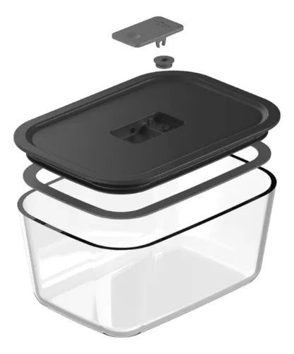 Pote Vidro Hermético Airfryer Micro Forno Freezer 1,2 Litros Cor Black