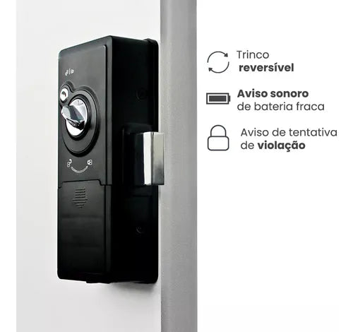 Fechadura Digital Eletrônica Smart Lock Sl140 Preto Papaiz