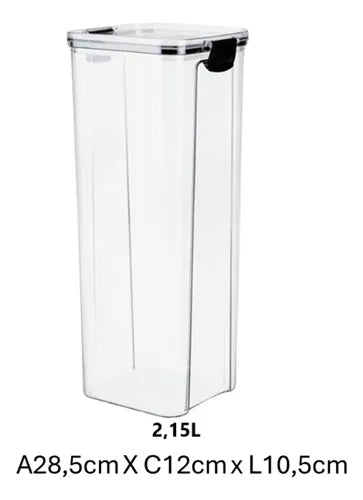 Conjunto 3 Potes Hermético 2,15 L Porta Mantimento Arroz