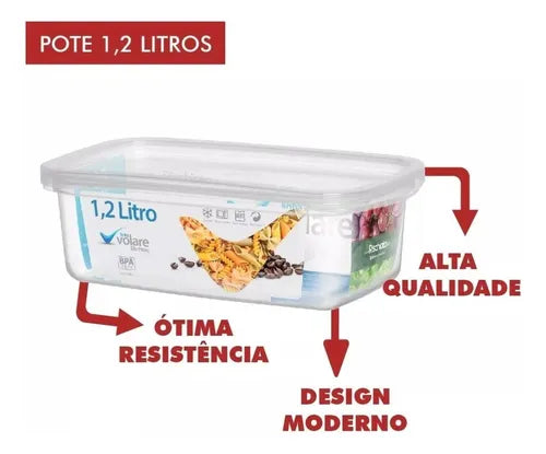 Potes Para Presídio - 2 Potes De 3 Litros E 2 Potes De 1,2l