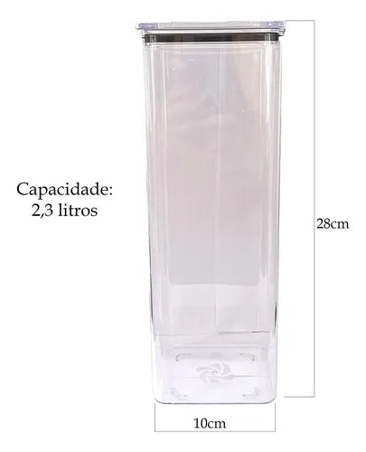 Kit 2 Potes Hermético 2,3litros Armazenar Alimento Organizar