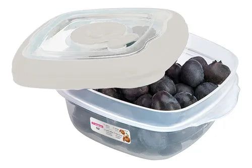 Kit 3 Potes Quadrados Hermético Plástico Sanremo Marmita