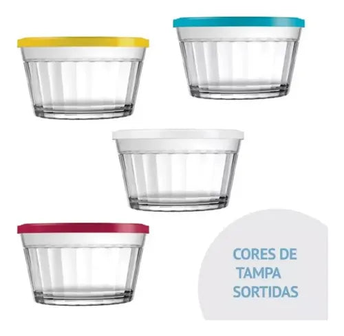 Conjunto De Potes Tigela Americano Tampa 6 De 1 Litro