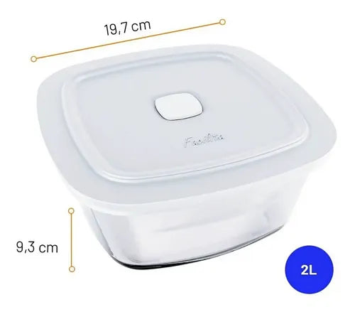 Pote 2 Litros Facilita Marinex De Vidro Com Tampa Colorida