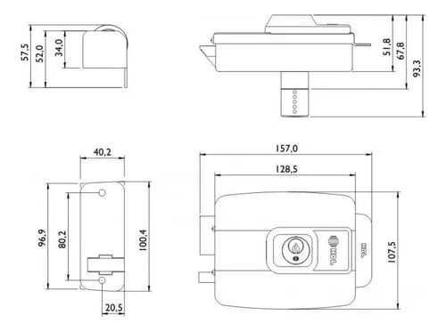 Fechadura Hdl C90 Botão Abre Para Fora Cilindro Ajust 70mm