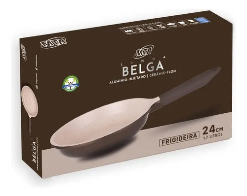 Frigideira Belga Cerâmic-flon 8443 24cm Marrom MTA