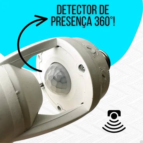 Sensor De Presença Lâmpada Para Soquete  E27  Com Fotocélula Interruptor Movimento 360 Graus Potistore