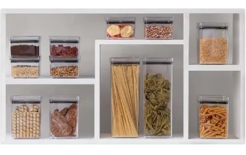 Pote Hermético Lumini Quadrado Alimentos Empilhável 480ml Cor Transparente