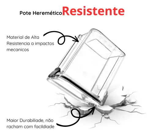 Kit Cozinha 10 Potes Herméticos Mantimentos Organizador