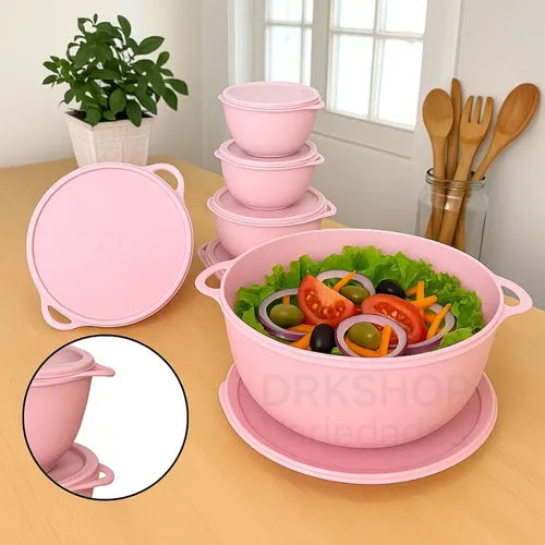 Kit 6 Potes Plastico Redondos Bowl Livre Bpa