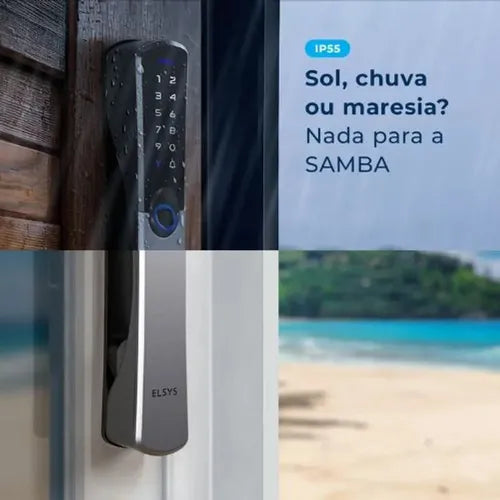 Fechadura Digital De Embutir Wi-fi Ip55 De6100i Samba Preto Cor Preta